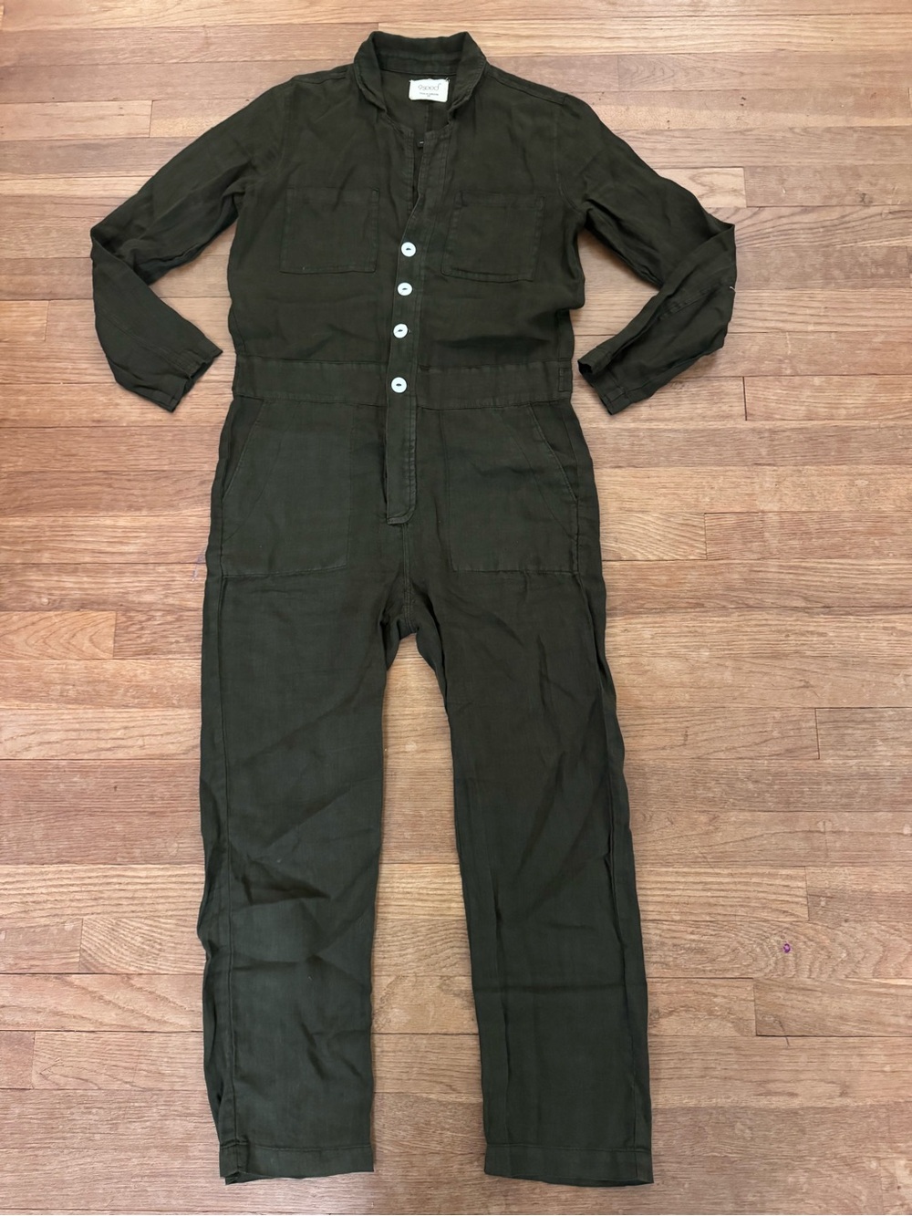 9seed Women's Olive Green Long Sleeve Jumpsuit - Size 1
 b70